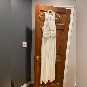 Evan Picone Ivory Halter Maxi Dress